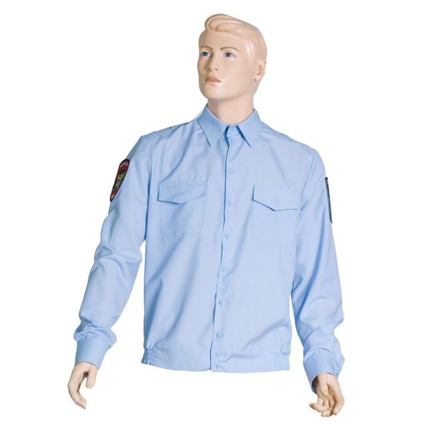 Рубашка полиции голубая с длинным рукавом