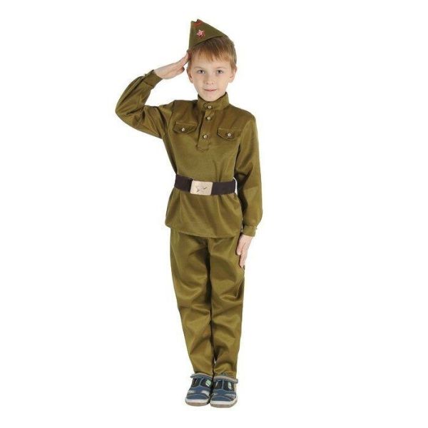 Детский костюм «Военный» (брюки, гимнастерка, ремень, пилотка)