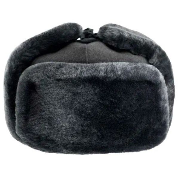 Шапка ушанка нат. мех овчина серого цвета