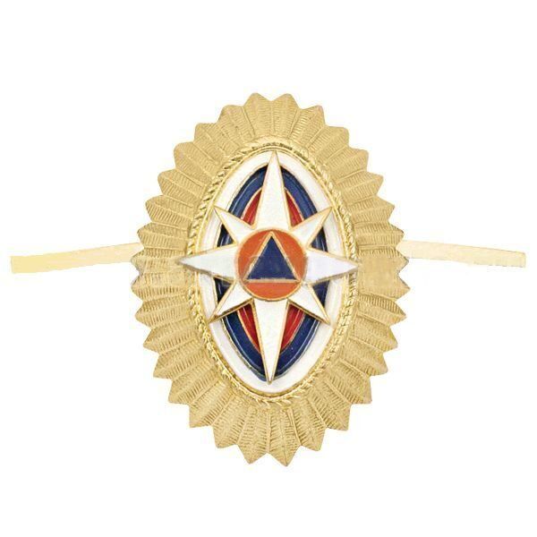 Кокарда МЧС малая металл (роза ветров)