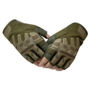 Тактические перчатки для спецоперации беспалые хаки-олива